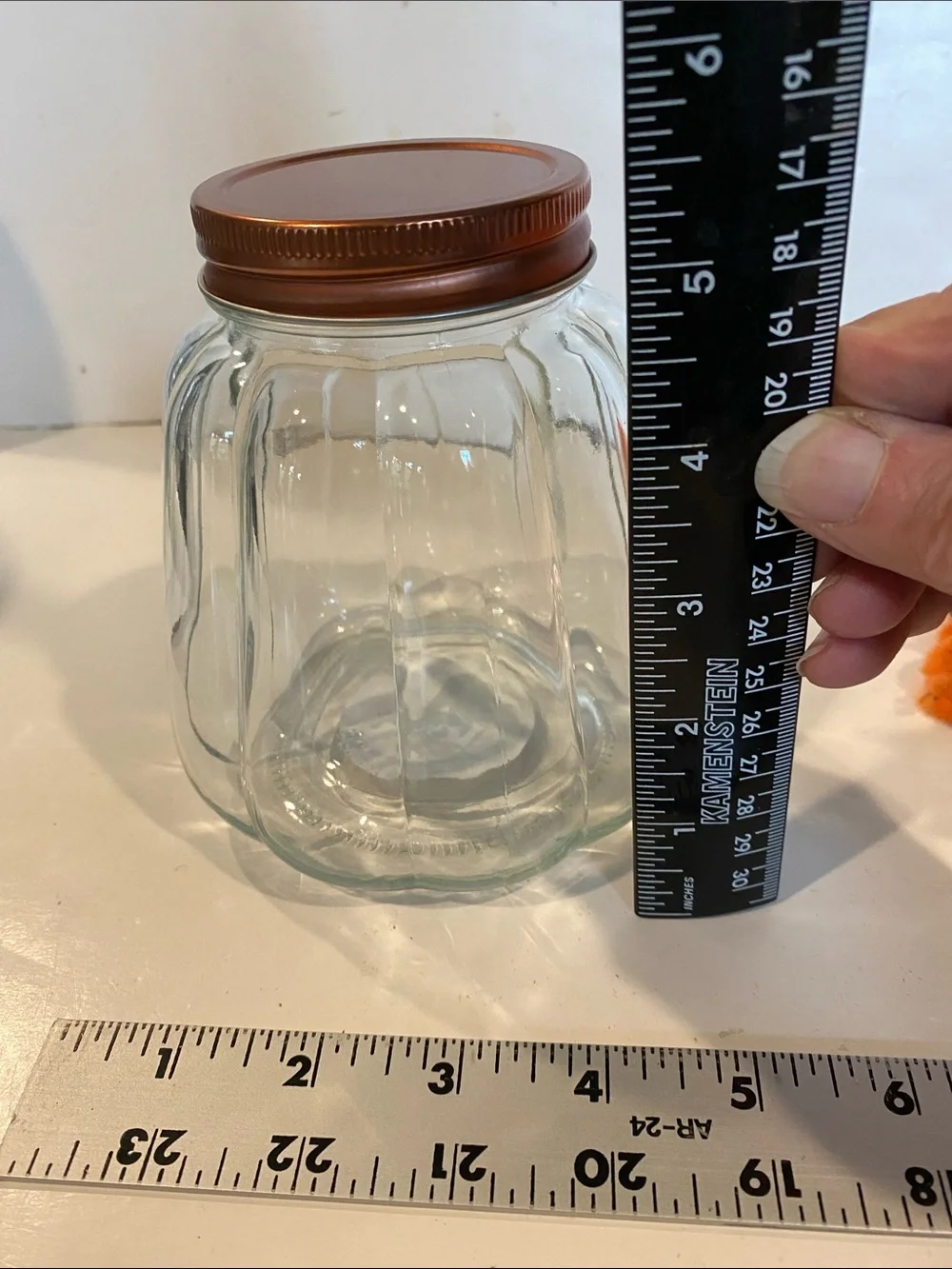 NWT Set of 2 Glass Pumpkin-Shaped Jars with Lids